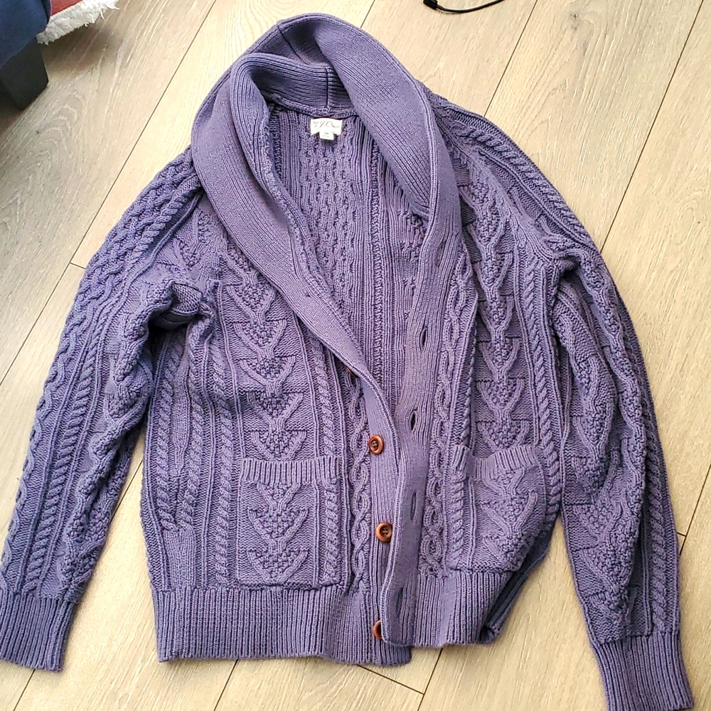 Mens J Crew Cable Knit Sweater M